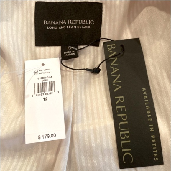 Banana Republic Long & Lean Blazer Professional Career Ivory Cream Size 12 NWT - Picture 9 of 12